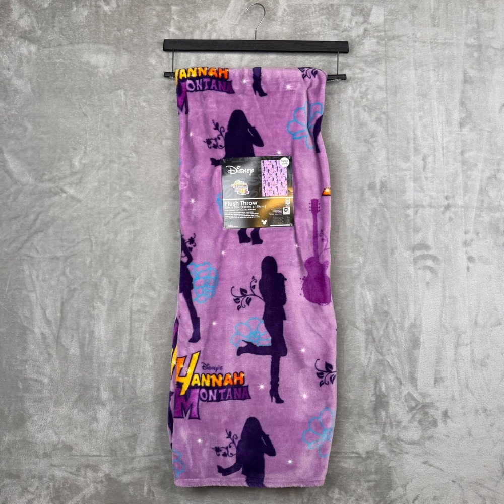 Disney Hannah Montana 20 Years Plush Throw Blanket Purple 50x70 New